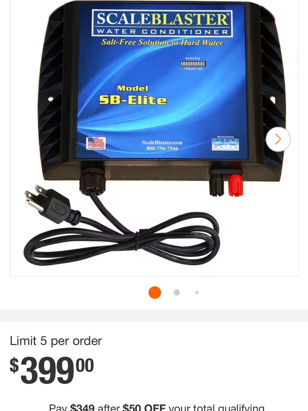 ScaleBlaster SB-Elite Water Conditioner - Blue/Black
